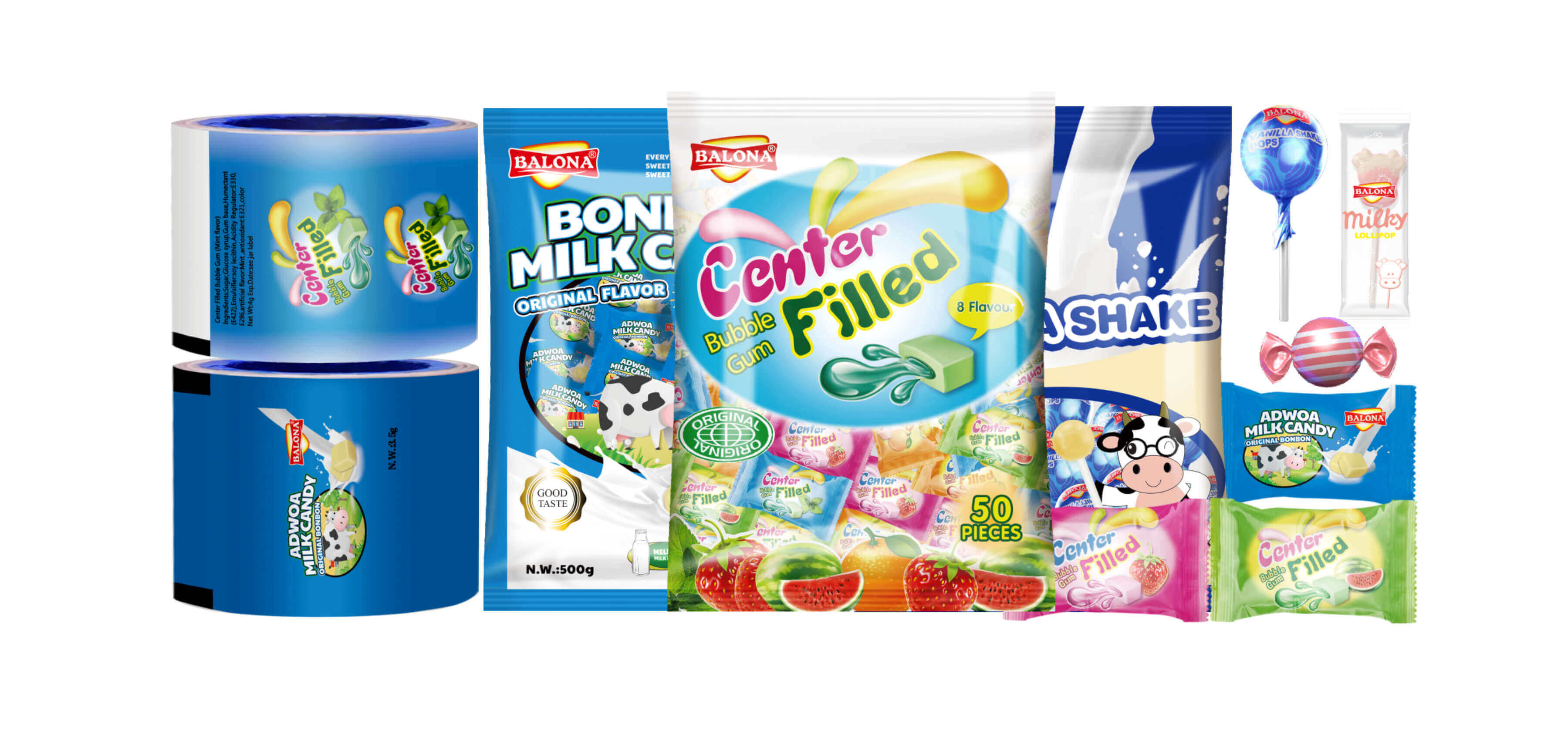 Flexible Clear Plastic Packing Roll Film For Candy