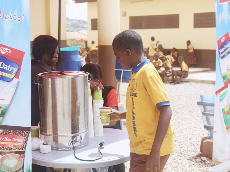 Let the tasty Non-dairy creamer into the Ghana primary school